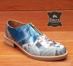Zapato Margarita Floreado Azul