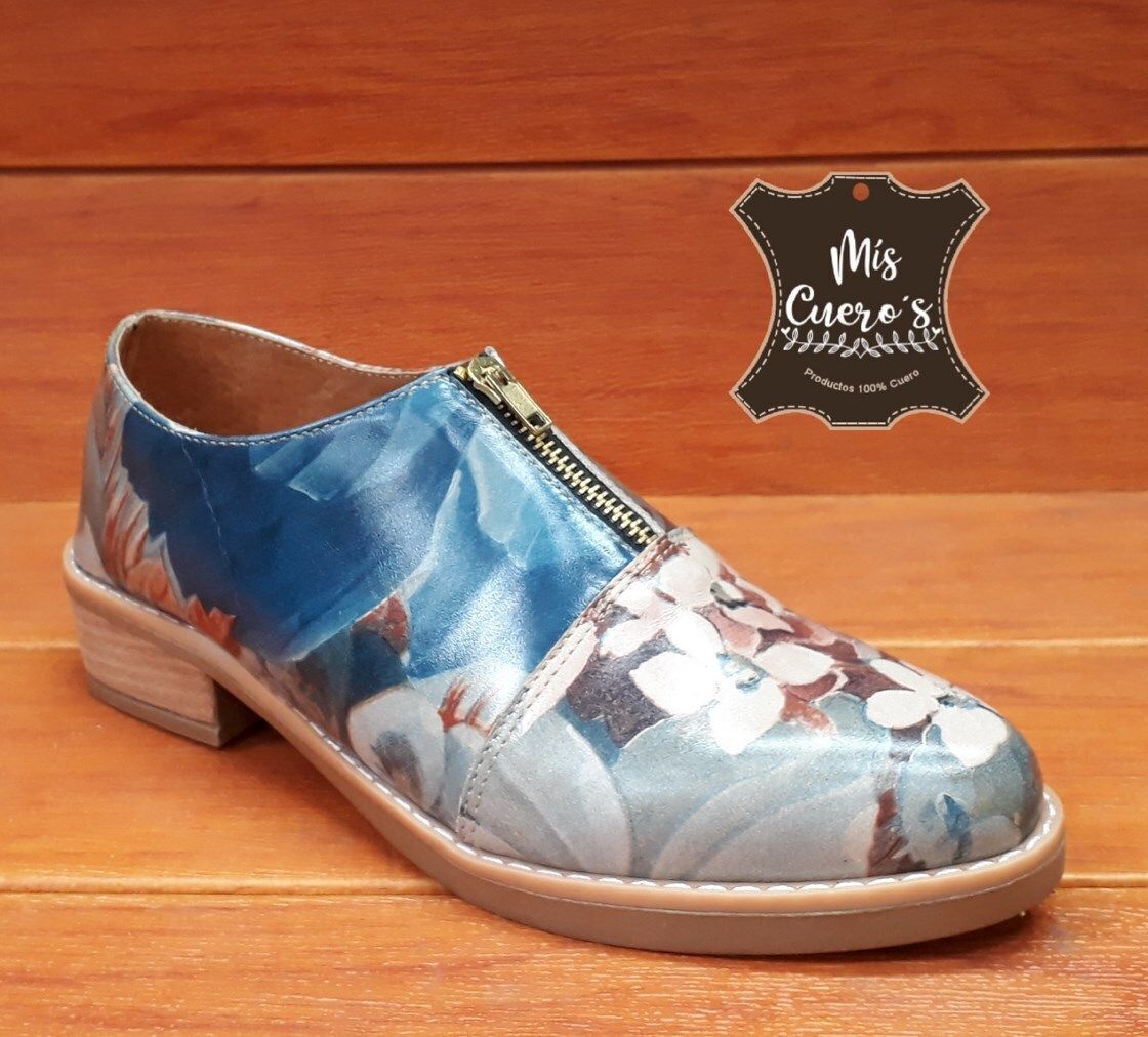Zapato Margarita Floreado Azul - Mis cueros Zapato Margarita Floreado Azul - Mis cueros