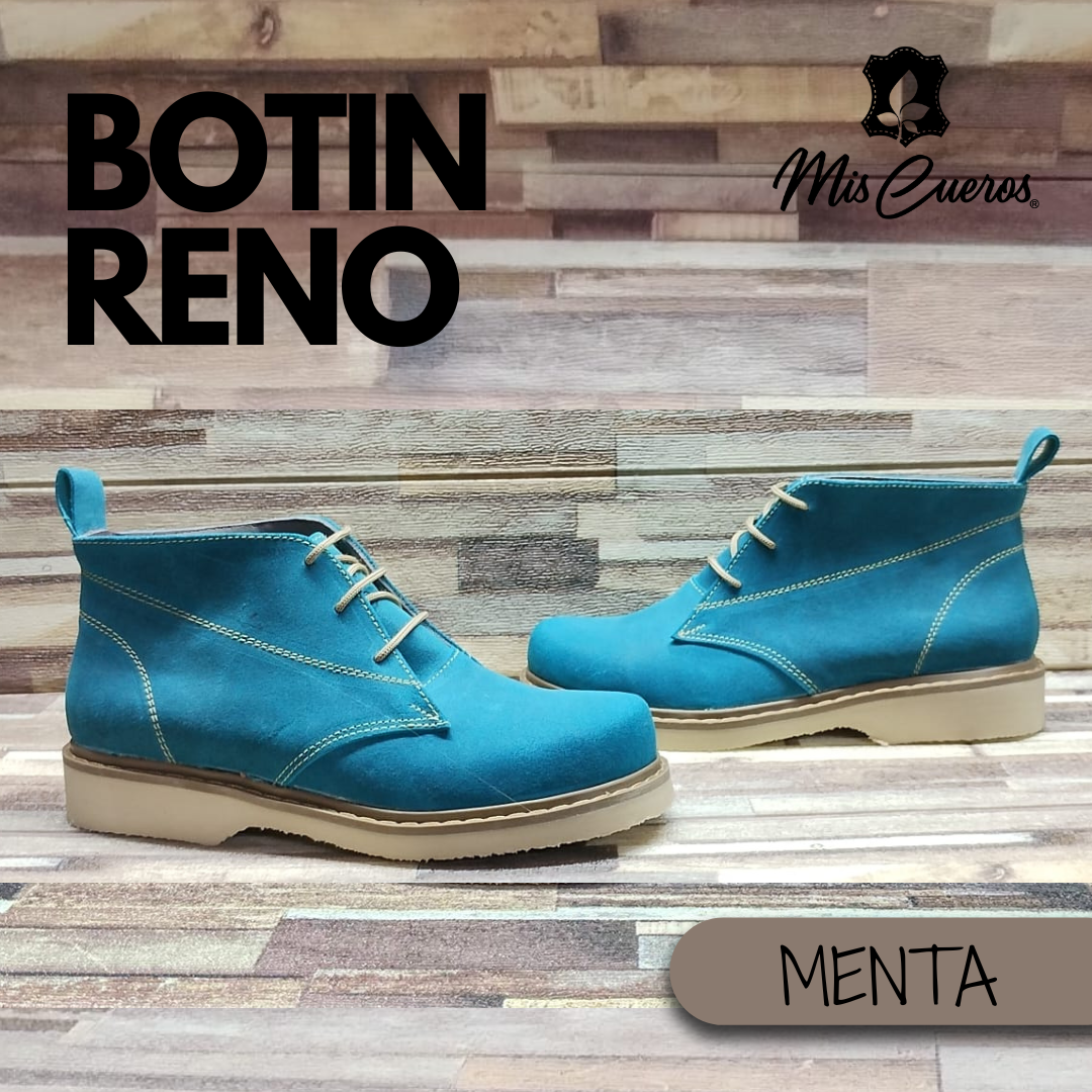 7 Botín Amapola Renobuck Menta - Imagen 1